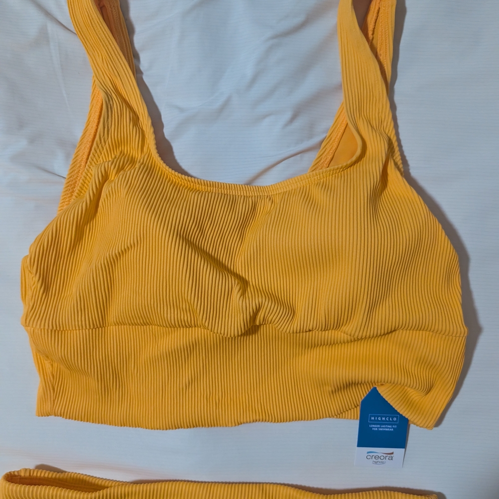 Yellow Ribbed Bikini Set - Picture 2 of 9